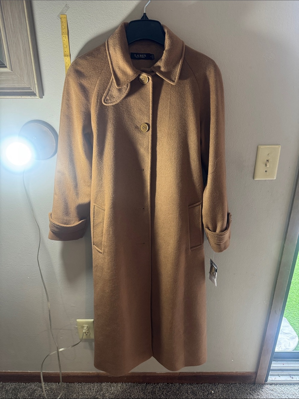Lauren Ralph Lauren Tan Wool Blend Single-Breasted Trench Coat